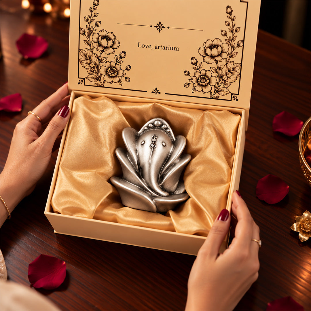 Rose Ganesha Idol With Premium Packaging